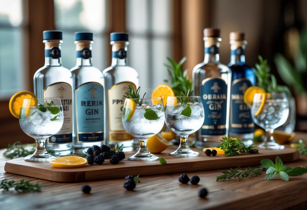 Gin og glas ved ginsmagning